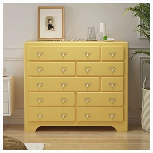 MKYOKO 10 Schublade Kommode für Schlafzimmer, Moderne Kommode mit Lagerung, Holz Lagerung Brust Veranstalter, Akzent Lagerung Schrank für Wohnzimmer, Eingang, Flur,Gelb