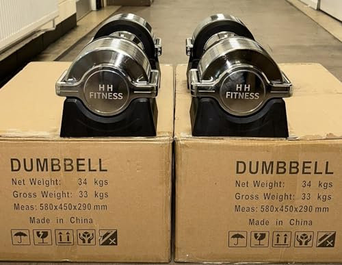 2 x 32KG Adjustable Dumbbells Pair (1kg increments)