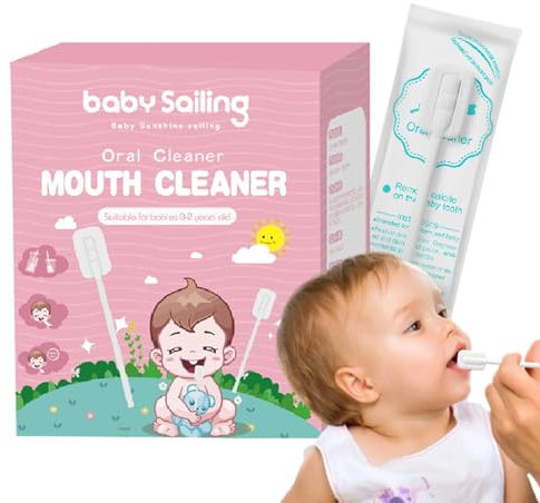 Meindin Limpiador bucal para bebé, barra de limpieza bucal, limpiador de goma de gasa para lengua, cepillo de dientes flexible para el cuidado de la lengua, la boca y los dientes del bebé