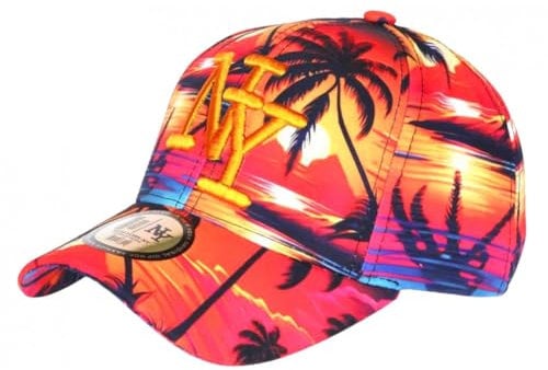 Hip Hop Honour Casquette NY Orange Palmiers Look Tropical Copaka Baseball - Taille Unique - Orange