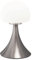 casa NOVA LED-Nachttischlampe PILZ - H 26 cm - Touchsensor - Dimmbar - Metall Glas - Silbergrau - Weiß - Tischleuchte Tischlampe