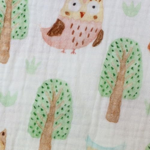 Musselinstoff Musselin Double Gauze THEA Meterware ab 50cm Kindermotive florale Motive (Eulen)