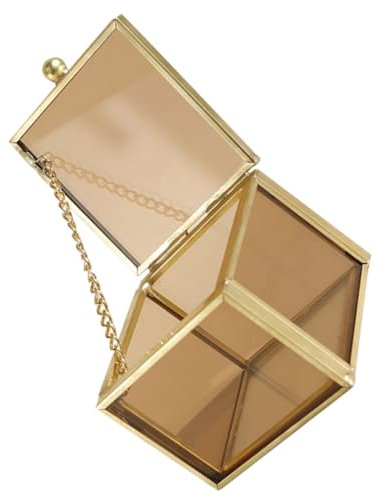TOGEVAL Boîte à Bijoux Verre Carrée Organisateur Élégant Pour Rangement De Bijoux Accessoire Décoratif Pour Anniversaire Et Noël