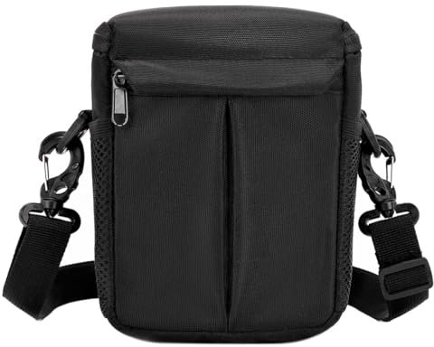 Vmokki Klein Kameratasche für Spiegelreflex Systemkamera, Wasserfest Fototasche zum Umhängen mit Gürtelschlaufe Zubehörtasche (Schwarz)