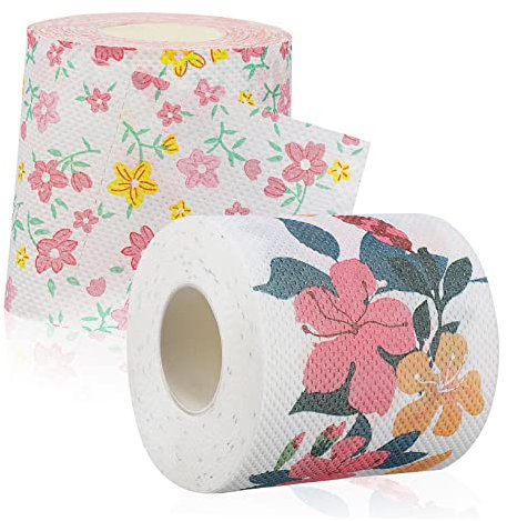 STOBOK 2rollen Blumenmuster Toilettenpapier Standardgröße Bedrucktes Toilettenpapierrolle Für Zuhause Büro Reisen