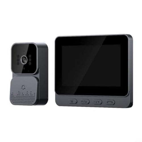 EpheyFIF Kabellose Türklingel mit Kamera, Video-Türsprechanlage kabellos, 4,3 Bildschirm Kabellose Video-Türklingel, Telefon-Sicherheitskamera, Türklingel, Gegensprechanlage,Infrarot-Türklingel