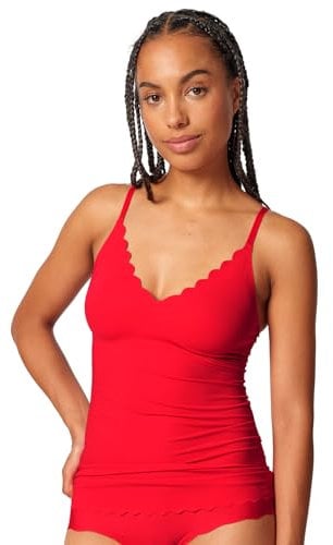 Skiny Damen Spaghettishirt mit herausnehmbare Pads Micro Essentials 084261 Gr. XL in high Risk red