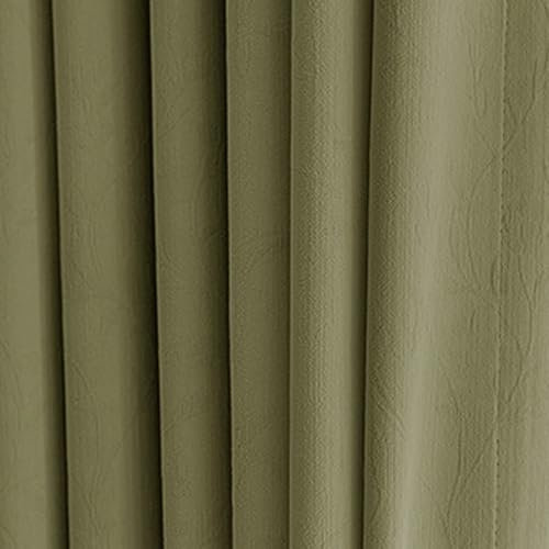 Dsnyu Vorhänge Wohnzimmer, Schiebegardinen Grün Volltonfarbe Polyester Vorhang für Schlafzimmer 2er Set 132x244cm BxH