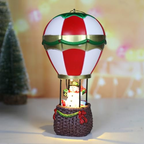 ACAREY Weihnachtsdeko Harzornamente, LED Lichtern Weihnachtsdorf Szene mit Figuren, Weihnachtsbeleuchtung LED Dekoleuchte, Weihnachtszubehör, Tischdeko, Weihnachtsschmuck für die Tischdekoration (B)