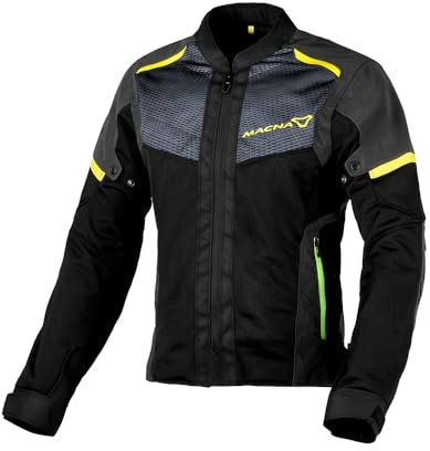 Macna Orcano 2.0 Dames Night Eye Jacket, Black/Yellow, XL
