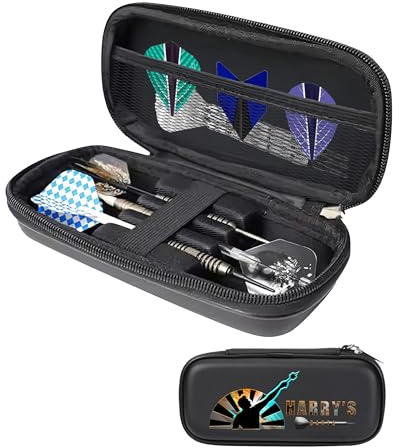 Personalisierte Darttasche - Zubehör Aufbewahrungsbox, Custom Dart Cases & Wallets, Tragbare Darts Aufbewahrungslösung, Schwarz , Holds 3, Stil 7