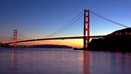 Golden Gate Bridge bei Nacht – 3D-Puzzle, 2000 Teile, Papierpuzzle zum Selbstzusammenbauen, Spielzeug für Kinder, Papierpuzzle, Geschenkidee, 70 x 100 cm