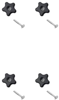 Pflaumenförmiges Griffschrauben-Set für Rasenmäher und Schneefräsen, Bolzen + schwarzer Kunststoff-Metallknauf, sicheres Griff-Design