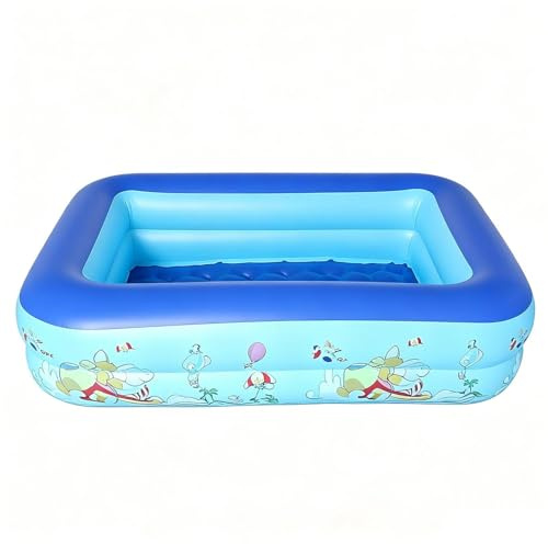 Piscina Gonfiabile - 140x90x45cm Piscina Gonfiabile Bambini, Piscinas Per Bambini, Piscinas 2 Anelli, Grande Capacità Gonfiabiles, PiscinaBaby Rettangolare, Per Cortile, Giardino, Interno, Esterni