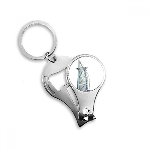 Burj al-arab Luxus-Hotel Dubai Metall Schlüsselanhänger Ring Multifunktions-Nagelknipser Flaschenöffner Auto Schlüsselanhänger Bestes Charm Geschenk