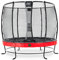 EXIT Toys Elegant Premium Rundes Trampolin - ø253cm - Mit Deluxe Sicherheitsnetz - Extra Starker und Stabiler Rahmen - Lange Federn - Rostfrei - Einfache Montage - Luxuriöse Ausführung - Rot