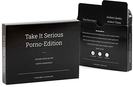 Take It Serious Partyspiel Porno-Edition - Zum Lachen – 100 lustige Spielkarten mit Pornotiteln Partyspiel | Trinkspiel | lustig | Porno-Ping-Pong | wer lacht verliert