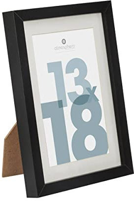 Atmosphera - Cadre photo Manu - bois et verre - noir - 13x18 cm