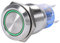 Keenso Selbstsperrender 19mm 12V LED wasserdichter rostfreier selbstsperrender verriegelnder Druckknopfschalter EIN/Aus-Verriegelungsknopfschalter 1NO1NC(Grün)
