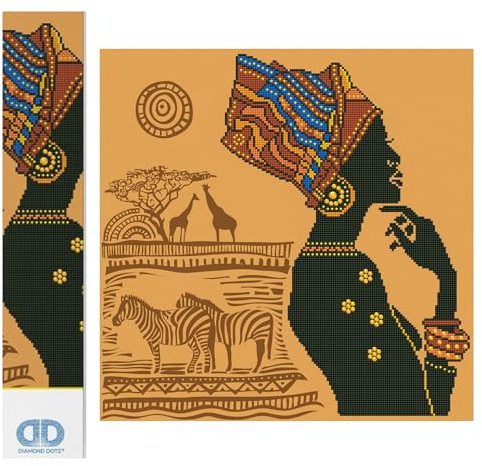 DIAMOND DOTZ Painting, Intermediate Kit, DD9, African Elegance, 49 x 49cm