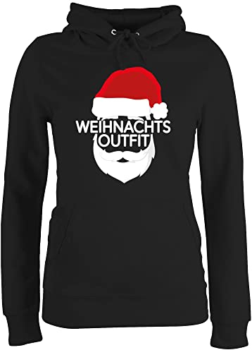 Pullover Damen Hoodie Frauen - Weihnachten Geschenke Christmas Bekleidung - Weihnachtsoutfit mit Weihnachtsmütze - S - Schwarz - Hoddies Weihnachtspullover weihnacht Weihnachts Outfits pullis