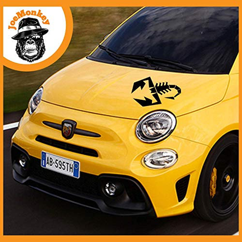 JoeMonkey Adesivo per Abarth 1 Adesivo Pre fustellato Scorpione, Nero Opaco, 24 cm
