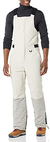 Amazon Essentials Herren Wasserabweisender isolierter Schneelatzoverall, Elfenbein Grau Farbblock, XXL