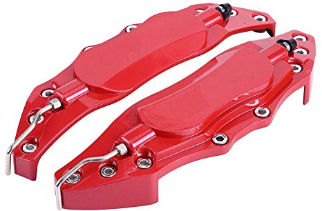 Copri pinza freno, 2 pezzi Copri pinza freno in alluminio per auto per ruota 16 pollici-17 pollici medio(rosso)