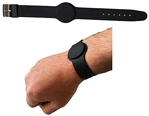 PAC Supplies Global - Schwarze verstellbare RFID-Uhr - 13,56 MHz NFC 1 K - Modern - Unisex-Erwachsene - Männer & Frauen - Uhr - Sport - Laufen