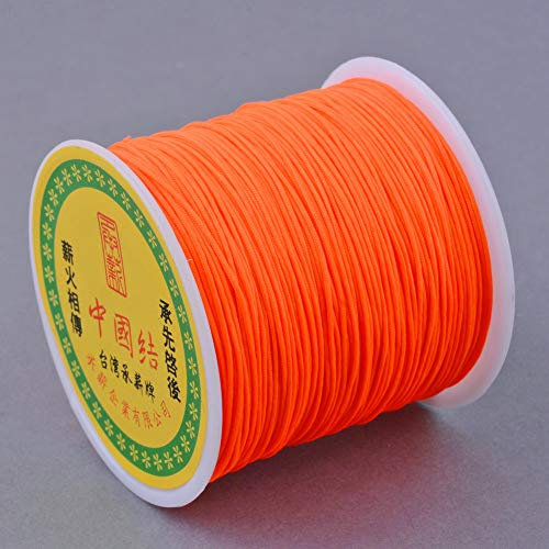 Craftdady 100yards 0.8mm Nylon Cord Braided Beading Thread Chinese Knotting Macrame Rope Cord String for DIY Bracelet Necklace Jewelry Making, Orange Red