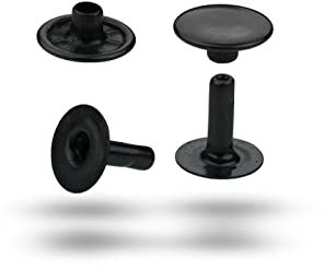 IstaTools Hollow Rivets for Leather Rivets Single Head Brass Rustproof Rivets for Bags Belt Fabric (7 x 8 mm, Black, 10)