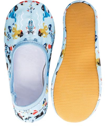 Siegertreppchen Gymnastikschuhe Stoff (Größe 36) Piraten Turnschläppchen für Mädchen & Jungen - Ballettschuhe atmungsaktiv & rutschfest – Schläppchen – Ballerinas