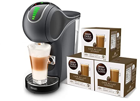 Nescafé Dolce Gusto Genio S Touch De'Longhi EDG426.GY - Cafetera Express Automática de Cápsulas, 15 Bares, 0.8 L, Color Gris + Nescafé DOLCE GUSTO CAFÉ CON LECHE INTENSO - Paquete de 48 cápsulas