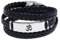 Stilvolles Geflochtenes Leder Armband, Ankh/Auge des Horus/Böser Blick/Dreifachmond/WWJD/Kreuz/Wikinger Amulett Symbol Armreif, ReligiöserHeidnischer Talisman Symbolischer Schmuck für Männer Frauen