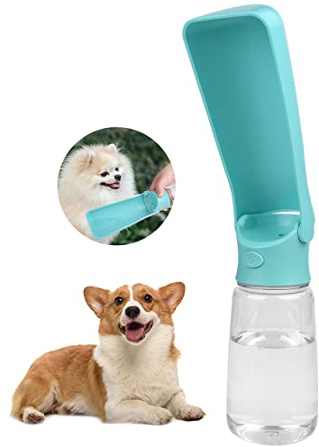 Beinhome 550ML Hundetrinkflasche für Unterwegs Faltbare,Hunde Wasserflasche tragbare Reise Wasserspender Hundezubehör Pet Water Bottle für Haustier Katze im Freien Gehen Wandern & Reisen