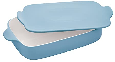 KitchenAid KQ994BXBLA Rechteckige Backform mit Deckel Verglastes Steingut, Blauer Samt