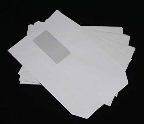 50 St. C5 Versandtaschen 229 x 162 mm weiß mit Fenster Briefumschlag selbstklebend