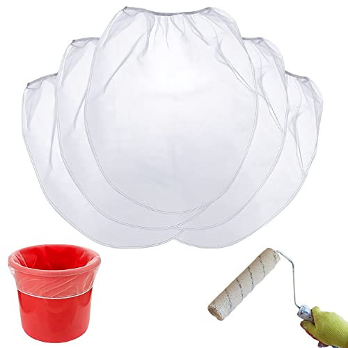 12 Pack Paint Strainer Bags Paint Filter Bag 5 Gallon Paint Strainer Bags White Fine Mesh Disposable Bag Filters with Elastic Drawstring Top Opening for 5 Gallon Bucket Paint Strainer