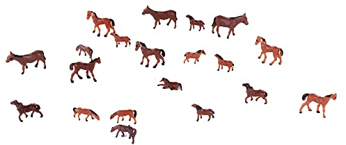 Gutshof miniaturen 20 STK. Bemalte Spur N Pferde Modellbau Plastik Tiere 1:160 Bauernhof Zubehör
