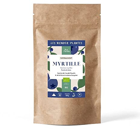 Arándano orgánico en polvo 500g - Wonder-Plantes - muchos antioxidantes y tiene un importante contenido de vitaminas C, A y E
