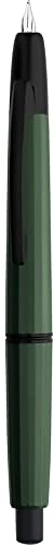 Majohn A2 Press Füllfederhalter Extra Feine Feder mit Box, einziehbarer Grüner Harz Tinte Stift mit Konverter Schreibstift Set (Schwarze Clip Version)