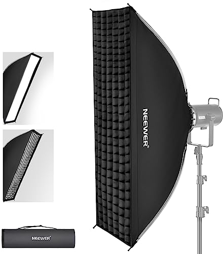 NEEWER 30x120cm rechteckige Softbox, schnell auf und abgebaut mit Diffusoren/Strahlgitter/Tasche, kompatibel mit Aputure 120d Godox SL60w NEEWER RGB CB60 und Anderen Bowens Leuchten, SF30120Q