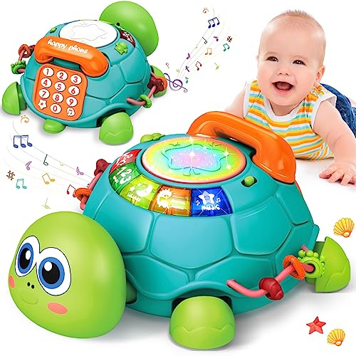 Kaybolge Baby Toys 6 to 12 Month Crawling Turtle Toys for 1 Year Old Babies