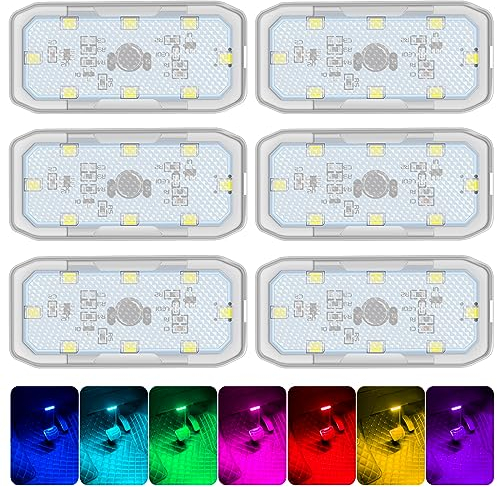 Sporgo 4 Stück Led Innenbeleuchtung: RGB 7 Farben Einstellbar Wiederaufladbar Mobilen Touch Licht Usb Zubehör, Innenraum Ambientebeleuchtung Für Auto
