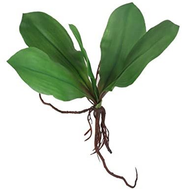 Warmhm Artificial Green Leaves Orchid Leaves Green Faux Leaves Artificial Phalaenopsis Stems Tropical Leaves Stems Real Latex Touch Plants Arrangement for Flowers Garden Bonsai Decor