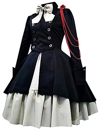 Gothic Kleidung Damen Elegant Rockabilly Kleid Swing A-Linie Partykleider Vintage Steampunk Kostüm Hohe Taille Cocktailkleid Festliches Halloween Petticoat Faltenrock Mittelalterkleid