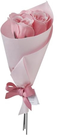 Mathilde M. Bouquet de 3 Roses de Savon Rose - Parfum Rose