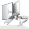 NB North Bayou Monitorarme 2 in 1, Laptophalterung mit Verstellbarem Fach für 10-17 Notebook, Vollbewegungsarm mit VESA Platte für 17-27 Monitor, VESA 75/100mm F160-FP Weiß