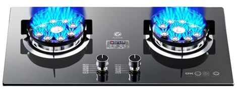 Cuisinière Au Propane, Cuisinière Au Propane Portable À 2 Brûleurs, Table De Cuisson À Gaz En Verre Trempé, Maximum 15354BTU For Les Camions De Nourriture Et Les Restaurants Familiaux (Color : NG, S