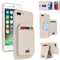 Zouzt for iPhone 7 Plus/iPhone 8 Plus 5.5 Inch Detachable 2 in 1 Wallet Case with Card Holder for Magsafe, Magnetic PU Leather Flip Credit Slot Protective Phone Cover Women Men - White